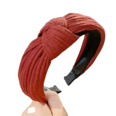 China Korea Style Comfortable Soft Fashion Knotted Wide Brim Simple Knotted Headband Headband For Girl Soft Hair Accessories Hair Band for sale