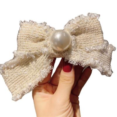 China High Quality Top Japan Spring Clip Clip Hair Accessories And Big Korean Style Ins Style Pearl Headdress Bow Knot Clip For Women Girls for sale