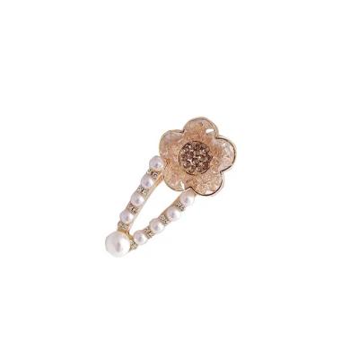 China Korean factory direct sales temperament platypus b b net red clip pearl hairpin side cute sweet crystal hairpin clip environmentally friendly flower for sale