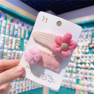 China Factory Direct Sales Environmentally Friendly Baby Flower New Jumbo Hairpins Lattice Clip Solid Color Lace Ball B B Hair Clip For Kids Hair Accessories for sale