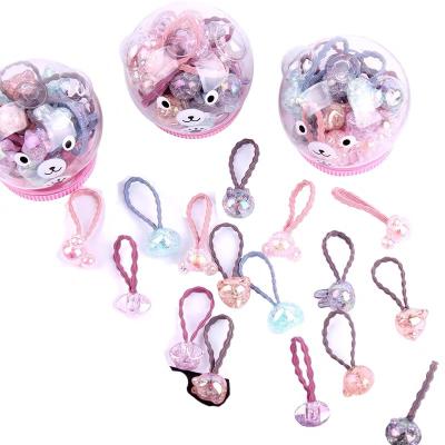 China Japan and Korea Korean style hot selling ice split pearl hair tie cartoon cute baby mini hair rope for whole sale hair accessories set for sale