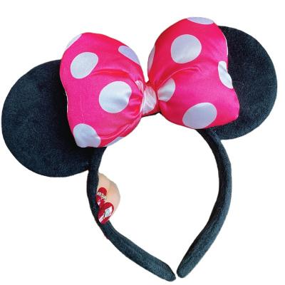 China Environmentally Friendly Korean Cute Circle Ear Cardboard Style Stain Bow Knot Sweet Hair Band For Babies for sale