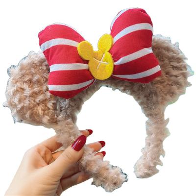 China Cute Japan bear face-wash hair band hair band and Korean style bow-knot hair simple circle Korean style for make up or face clean for sale