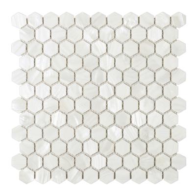 China Modern China 295x300 Shell White Hexagon Mosaic Tiles Natural Pearlescent for Kitchen Backsplash and Bathroom Wall Decor for sale