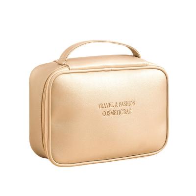 China Fashionable Made in Kaijie Factory Large Capacity PU Travel Toiletry Women's Cosmetic Bag with Customized Logo for sale