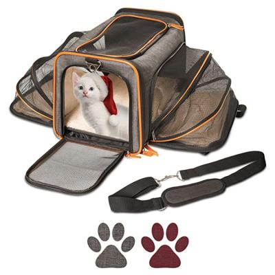 China Kaijie Sustainable Pet Carrier Airline Approved , Expandable Collapsible Soft-Sided Collapsible Dog Carrier Pet Carrier Backpack for sale