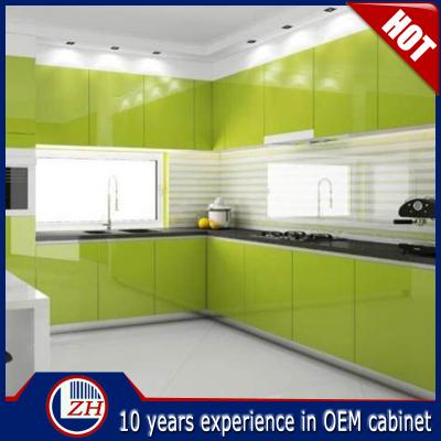 China Foshan modern manufacturing apple green cheap laminate cabinets for sale