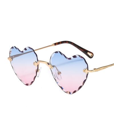 China Fashion Rimless Heart Shaped Sunglasses VASHAP 1616 2021 Custom Shades New Vintage Glass Sun Metal Women Men Designer Uv400 for sale