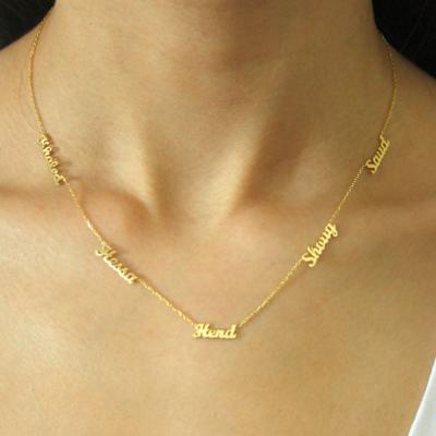 China FASHIONABLE Custom Jewelry 18k Gold Personalized Multiple Names Necklace Best Gifts Real Stainless Steel for sale