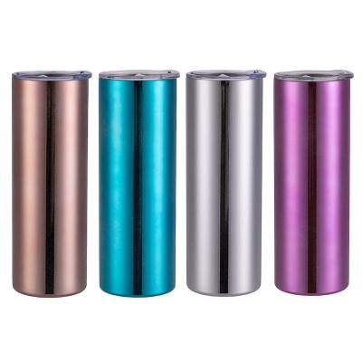 China Stocked USA Warehouse New 20 OZ Magic Mirror Straight Sublimation Tumbler Mixed Colorful Blanks Stainless Steel Insulated Sub Tumbler for sale