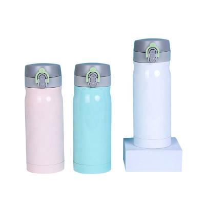 China Sustainable wholesale stainless steel  vacuum flask with bounce lid thermal travel cup double walls 350ml outdoor water bottle for sale