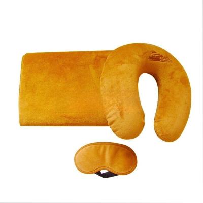 China MF11 Memory Factory Quality Flannel Set Hot Selling Travel Covering Blanket Set Neck Pad Pillow Eye Mask Travel Covering Set for sale