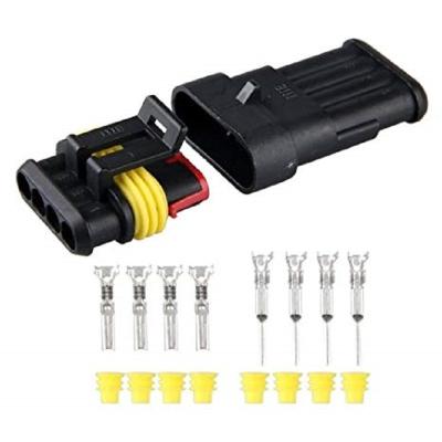 China 4pin Way Automotive Car Electrical Socket Waterproof 4pin Plug With A.W.G. Marine HID Plug Car cable for sale