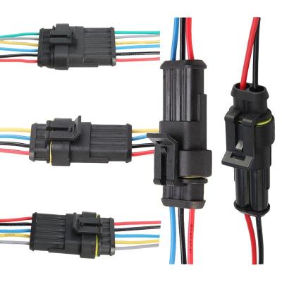 China Automotive Auto Connector 1 Wire 2 3 4 5 6 Way 1p 2p 3p 4p 5p Car Connector Electrical Plug Male Female Waterproof Plug With Cable for sale