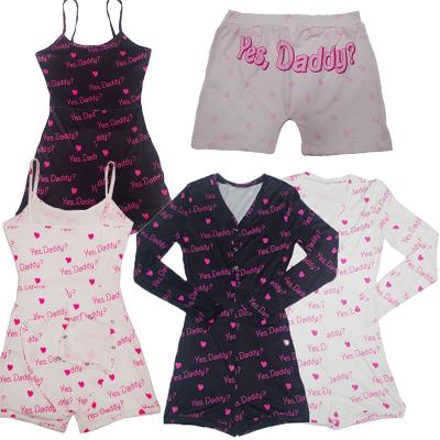 China 2020 Wholesale Women's Pajamas QUICK DRY New Yes Dad Onesie Set Women's Children's Pajamas Sleepwear Valentine Onesie for sale