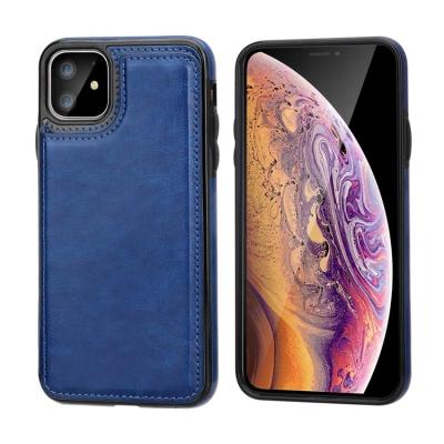China New Design Tpu Case Card Holder Case PU Back Cover Shockproof Mobile Phone Case For Iphone 11 for sale