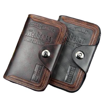 China MenBense New Fashion Latch PU Vertical Section Card Leather Short Wallet With Latch For Men, Male Coin Purse Card Holder Case In Stock for sale