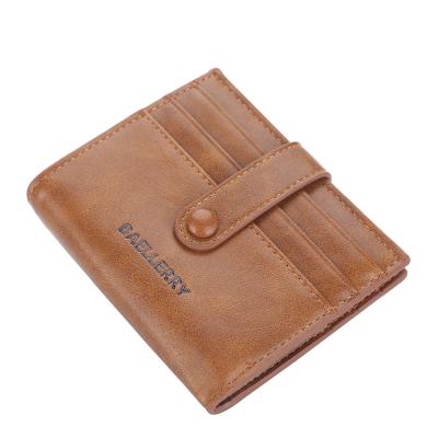 China 2022 new fashion latch antique leather short PU zipper card wallet with latch for men, male large capacity card holder case wholesale for sale