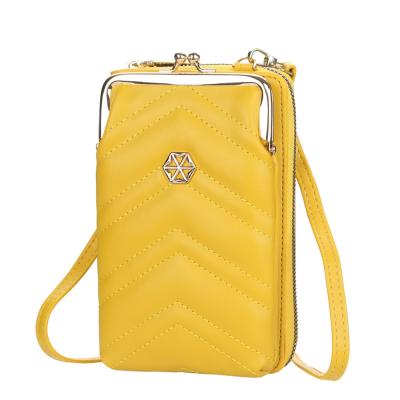 China New Fashion BOISEEN Litchi Pattern Women's Multifunctional Clutch Wallet Long With Shoulder Strap, In Running Lady Cell Phone Bag for sale