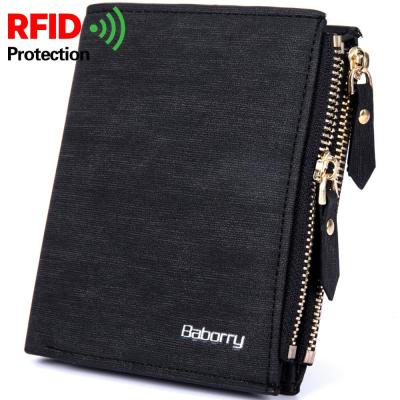 China Wholesale New RFID Baborry Explosion Models Men's Wallet Men's Wallet Anti-radio Frequency Short Identification RFID Baborry Card Package for sale