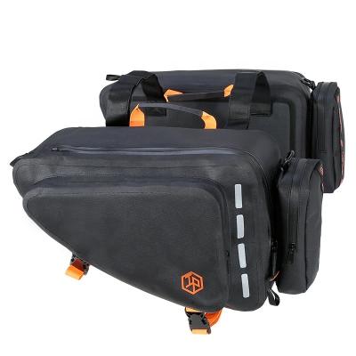 China Custom tpu PVC waterproof large capacity backpack side saddlebag bags motorcycle saddle bags for sale