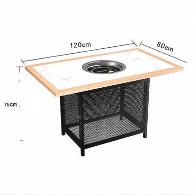 China Modern Successor 2024 new customized smokeless barbecue table Integrated table induction cooker Mid- to high-end indoor restaurants for sale