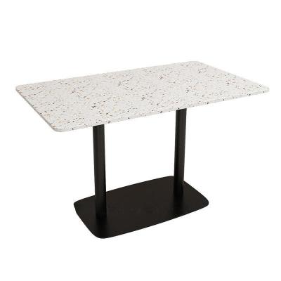 China Modern Successor 2024 Minimalist style marble dining table Metal base dining furniture High end coffee shop table for sale