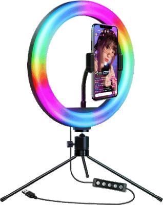 China Photogrphy RGBW Multi Colored 10 Inch LED Ring Makeup RGB Led Ring Light For Phone Makeup Product Show And Live Streaming for sale