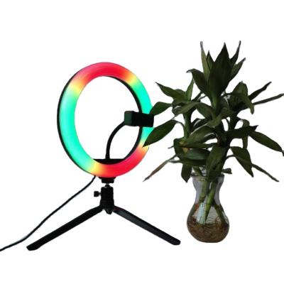 China Photogrphy 10 inch RGB lighting led ring lamp led ring light with tripod stand for youtube video for sale