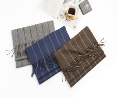 China Original Cashmere Designer Striped Pure Luxury Cashmere Scarf Cheap Solid Color Men's Cashmere Scarf for sale