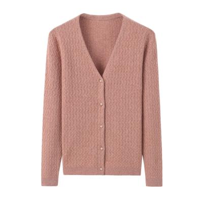 China Anti-Wrinkle Knitted Women's Cashmere Sweater Pullover Fabric Fashion Round Neck Sweater for sale