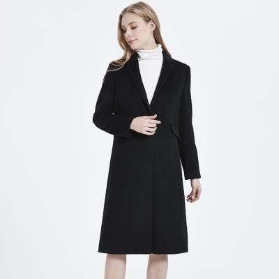 China Hot Sale Anti-Shrink Women's Coats Cashmere Woven Coat With Pockets And Back Slit for sale