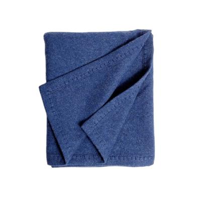 China PORTABLE classic brushed single color wool and cashmere blended throw blanket for sale