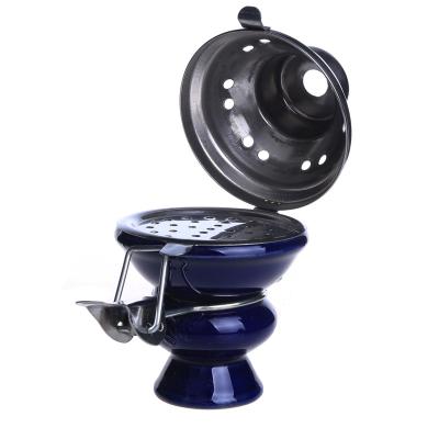 China High Quality Shisha Tool Shesha Shisha Pot Ceramics Hookah Smoking Bowl With Stainless Steel Cover for sale