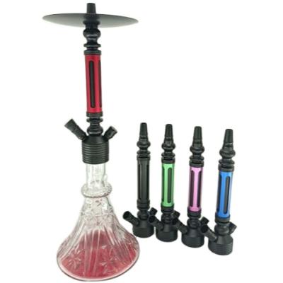 China New Design Smoking Shisha Pipe Shisha Glass Hookah Hookah Huka Glass Single Bottle Shesha Russian Aluminum Hookah for sale