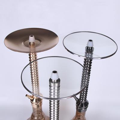 China Modern Design Portable Huka Hookah Double Pipe Smoking Shisha Aluminum Glass Luxury Hookah for sale