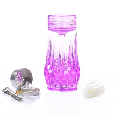 China Portable In Running Acrylic Shisha Protable Shesha Mini Checha Luxury Led Light Set Plastic Hookah for sale