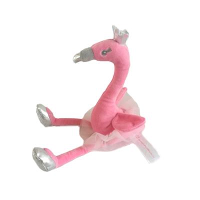 China Elegant Plush Ballet Crown Shaped Swan Flamingo Plush Toy Comfortable And Comfortable for sale