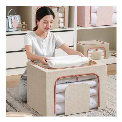 China XingYou Sustainable Cotton and 22l Clothes Storage Box Cloth Organizer Storage Cloth Canvas Box for sale