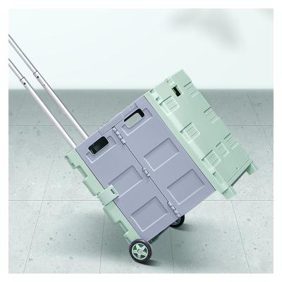 China XingYou Folding 48/66L Shopping Trolley Cart Multicolor Foldable Box On Wheels for sale