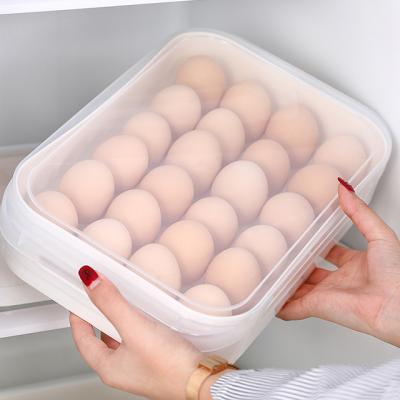 China Kitchen Recyclable Refrigerator XingYou 24 Grids Egg Trays / Stackable Plastic Egg Storage Boxes With Lid for sale