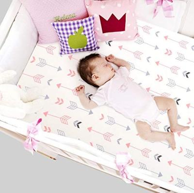 China Waterproof Organic Stripe 100 Cotton Jersey Patterned Baby Fitted Crib Sheet for sale