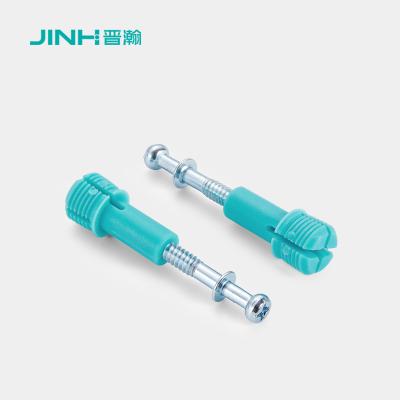 China 40mm Steel Minifix Connecting Bolts With Nylon Dowel, Furniture Cabinet Connector for sale