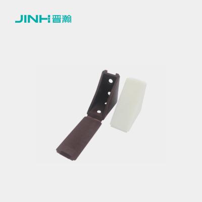 China 10*28mm Plastic Corner Brackets With Cover, Flat Pack Furniture Fitting For Cabinet Furniture for sale