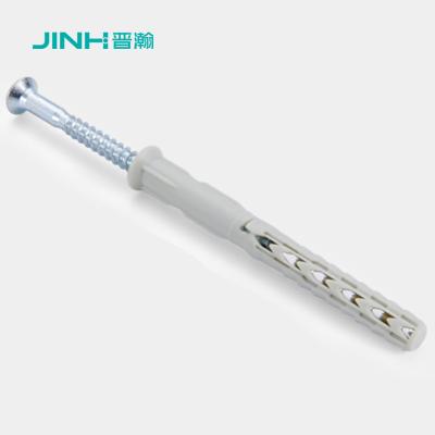 China JH-12015 8x60mm Plastic Expansion Anchor Bolt With Screw Gray Expanding Plastic Screw Anchors for sale