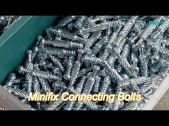 40mm steel minifix connecting bolts with cam, furniture connector for panel furniture