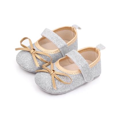 China Newborn Baby Toddler Princess Light Bow-knot Shoes Light Novelty Soft Newborn Toddler Shoes 0-1 Year Prewalker for sale