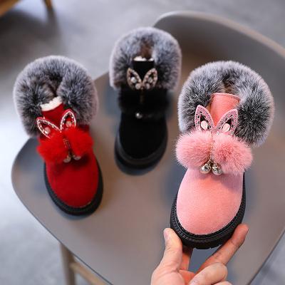 China 2021 New Arrival Cute Breathable Plush Warm Winter Rabbit Casual Kids Snow Boots For Girls for sale