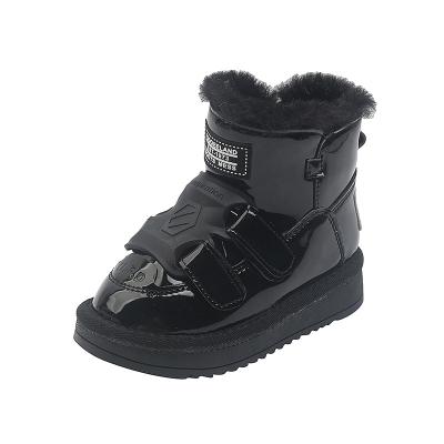 China Breathable Children Waterproof Snow Boots 2021 Winter Lambswool Cotton Warm Thickened Soft Soled Boots for sale