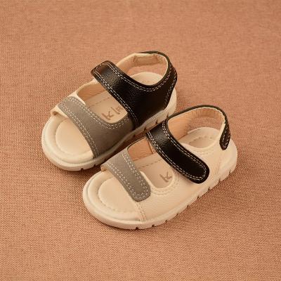 China New Arrival PU Boy Kid Comfortable Leather Sandal Anti-slippery for sale